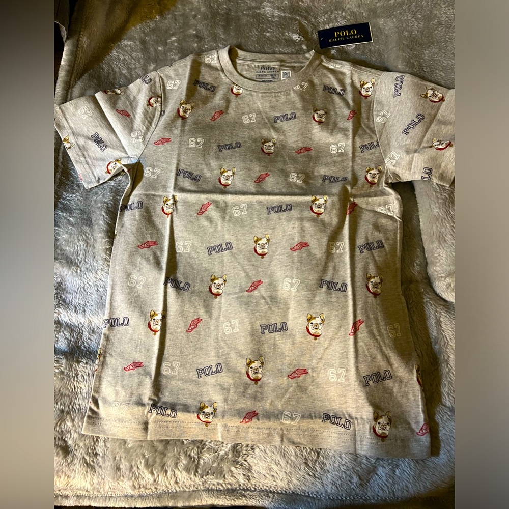 Polo by Ralph Lauren gray print T-shirt.